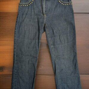 Dolce & Gabbana Womens Studded Crop Blue Jeans Vintage Size Italy 40 (28 x 20)